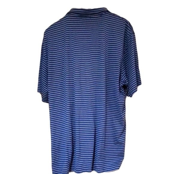 J. McLaughlin Polo Shirt Men’s Size XL Blue White Stripes - Picture 7 of 9